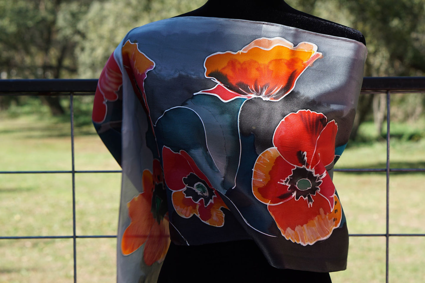 Dancing - Silk Scarf, Hand painted