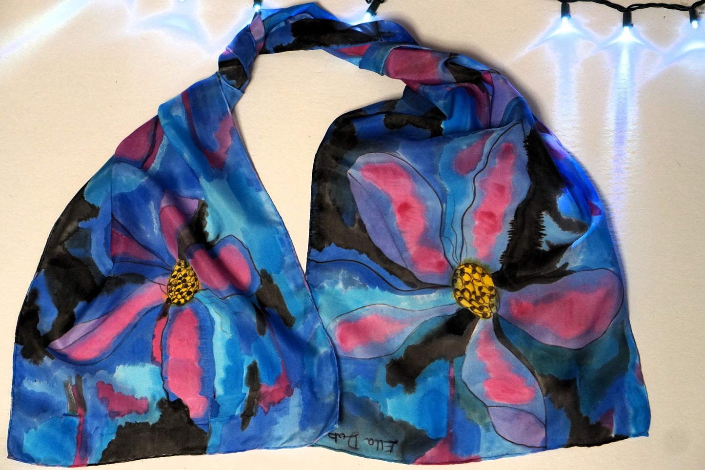 Hand Painted Silk Scarf - Clementine