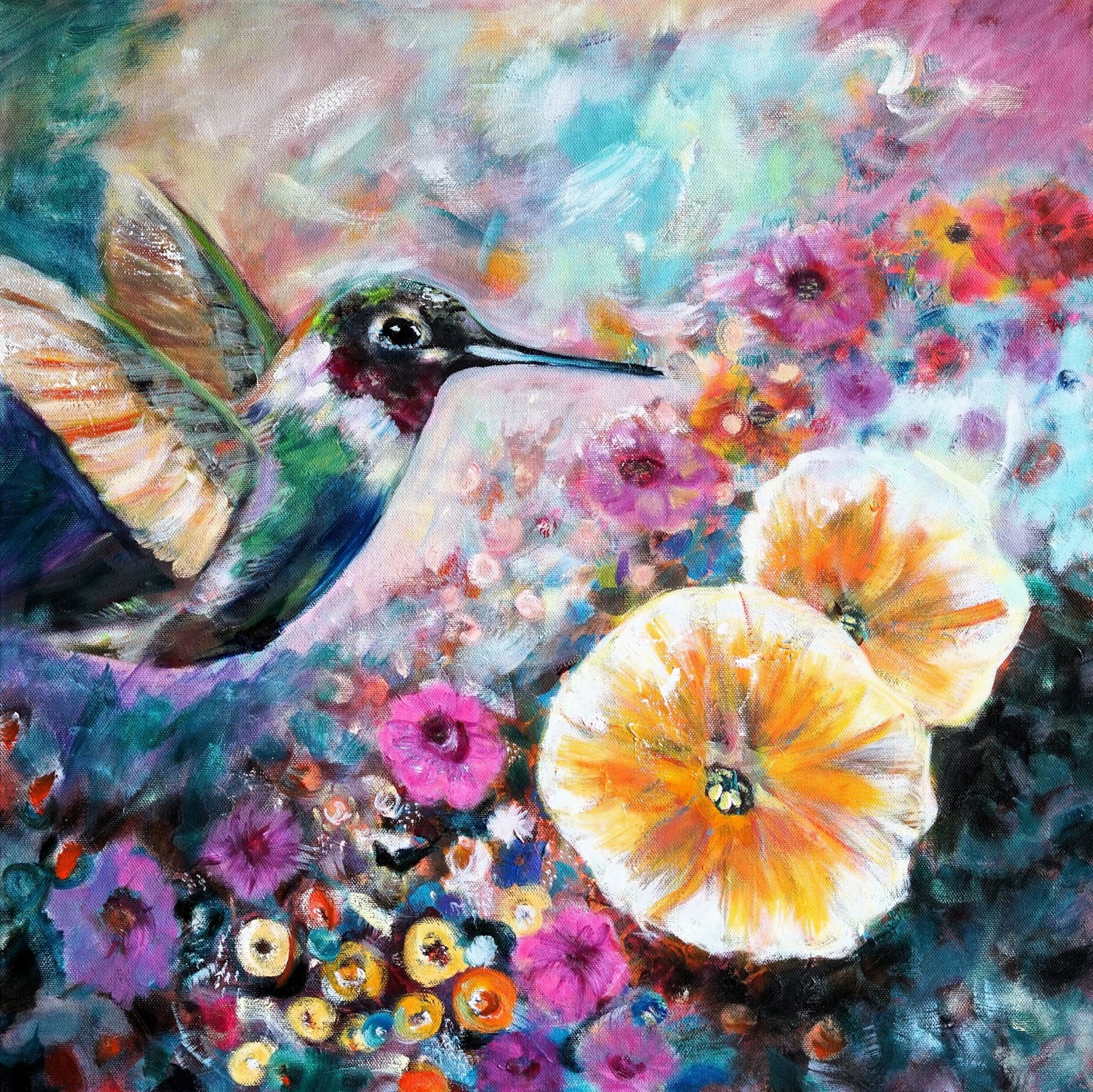 Hummingbird Eden - Original Painting - at Exhibit until September 15th.