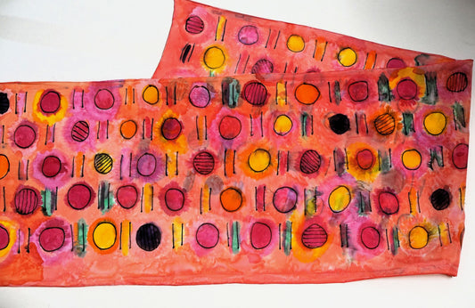 Hand Painted Silk Scarf - Kaleidoscope