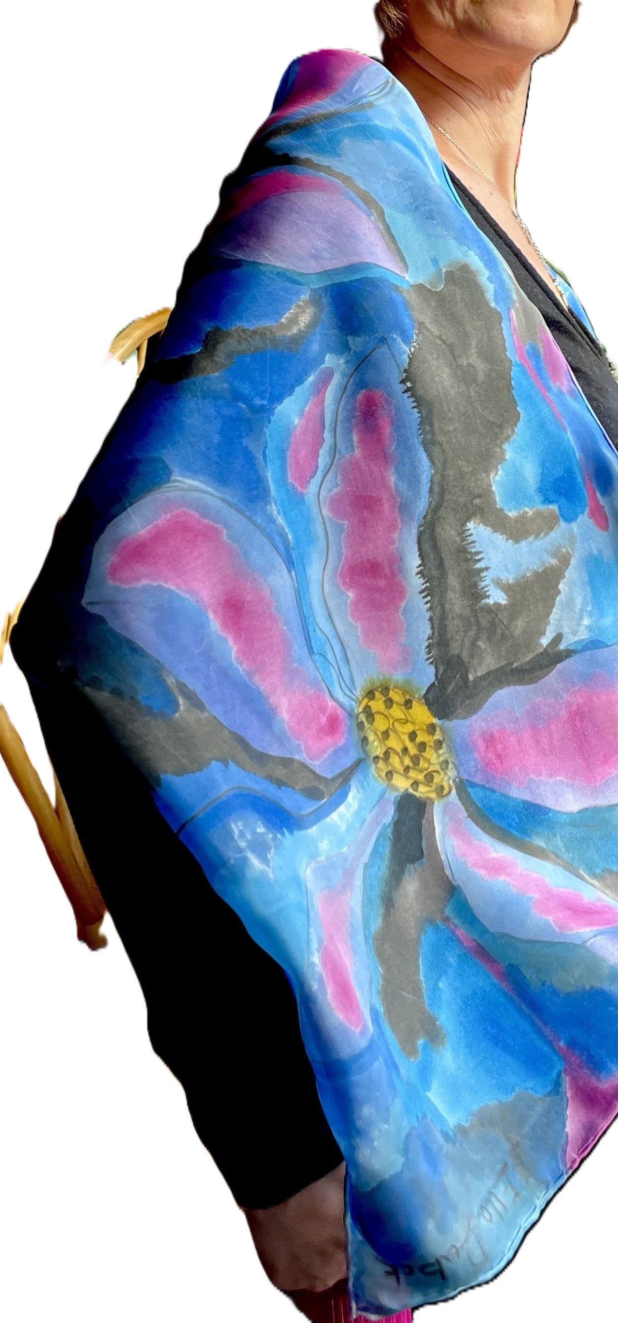 Hand Painted Silk Scarf - Clementine