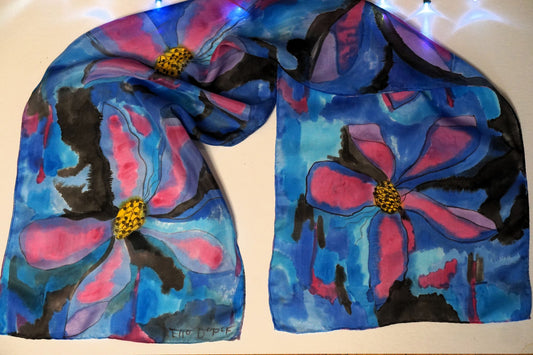 Hand Painted Silk Scarf - Clementine