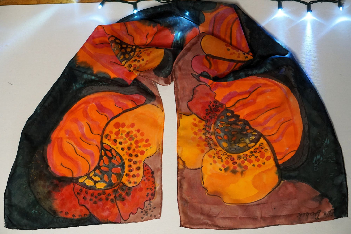 Hand Painted Silk Scarf - Celandine