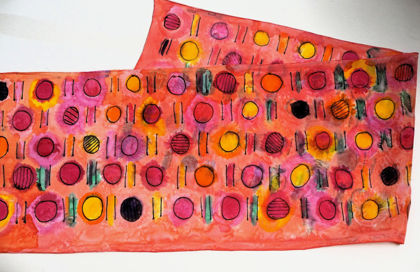 Hand Painted Silk Scarf - Kaleidoscope