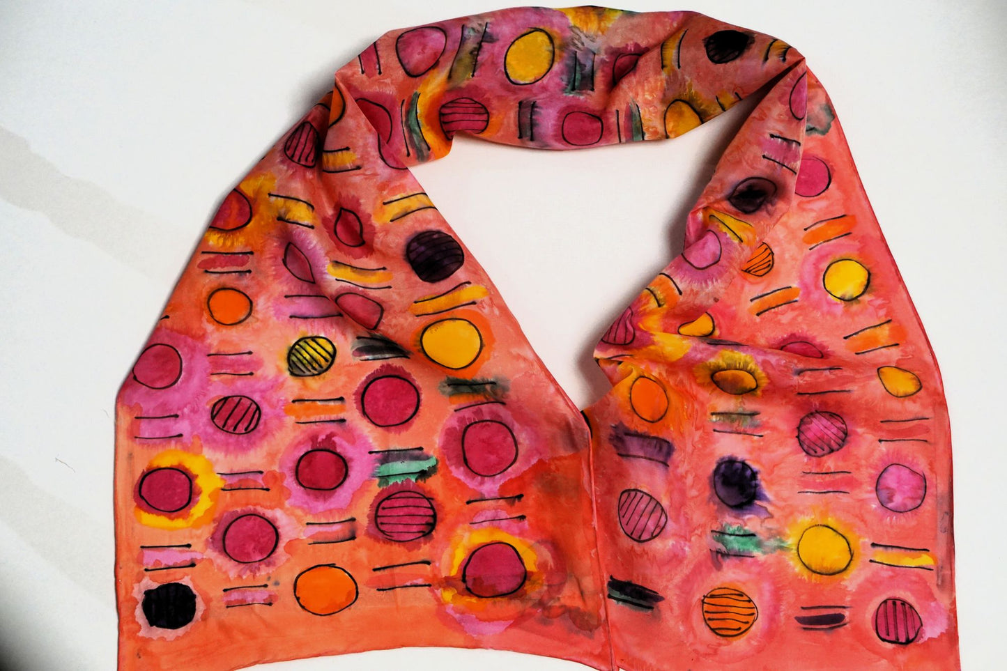 Hand Painted Silk Scarf - Kaleidoscope