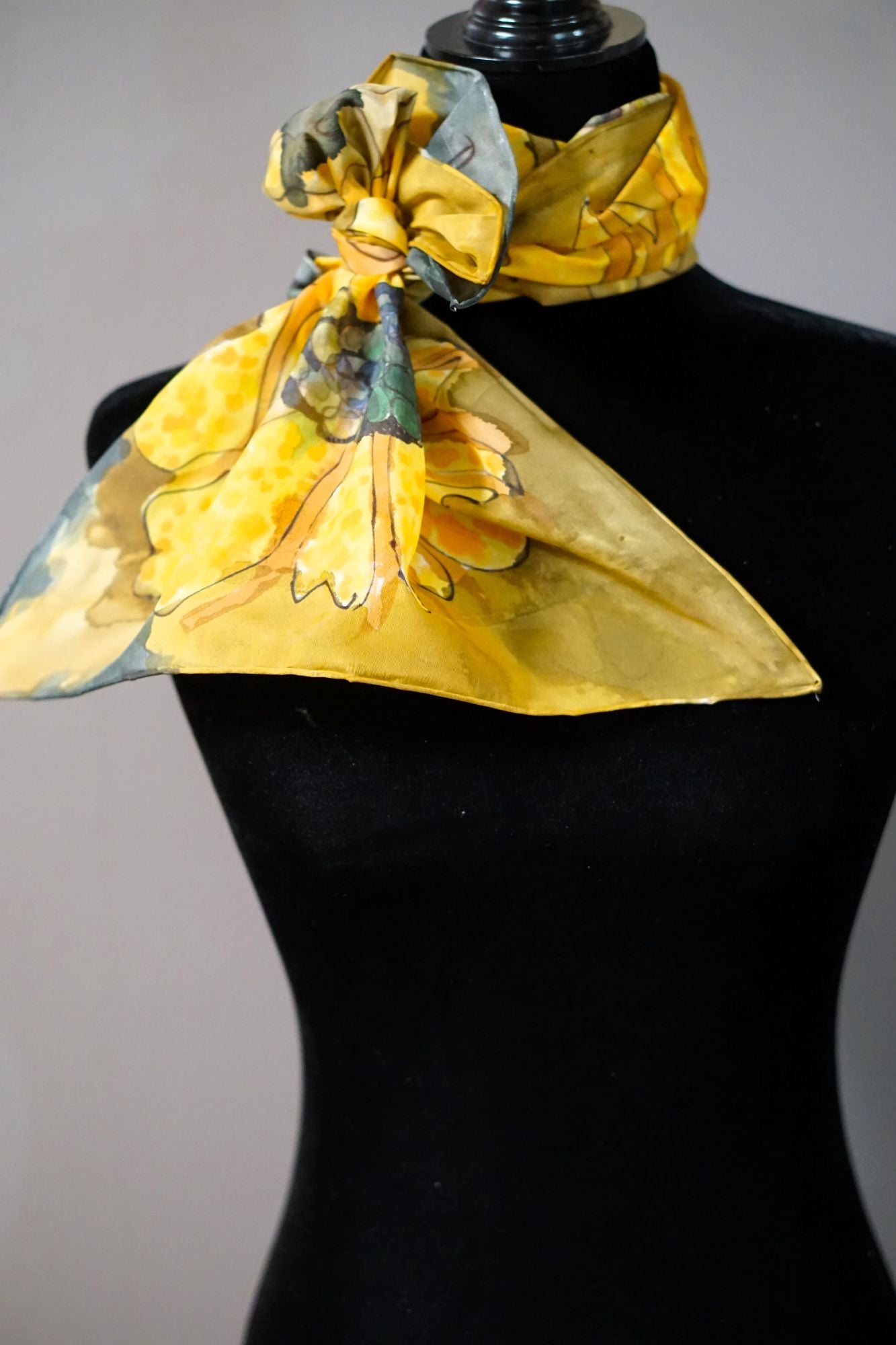 Hand Painted Silk Scarf - Turmeric